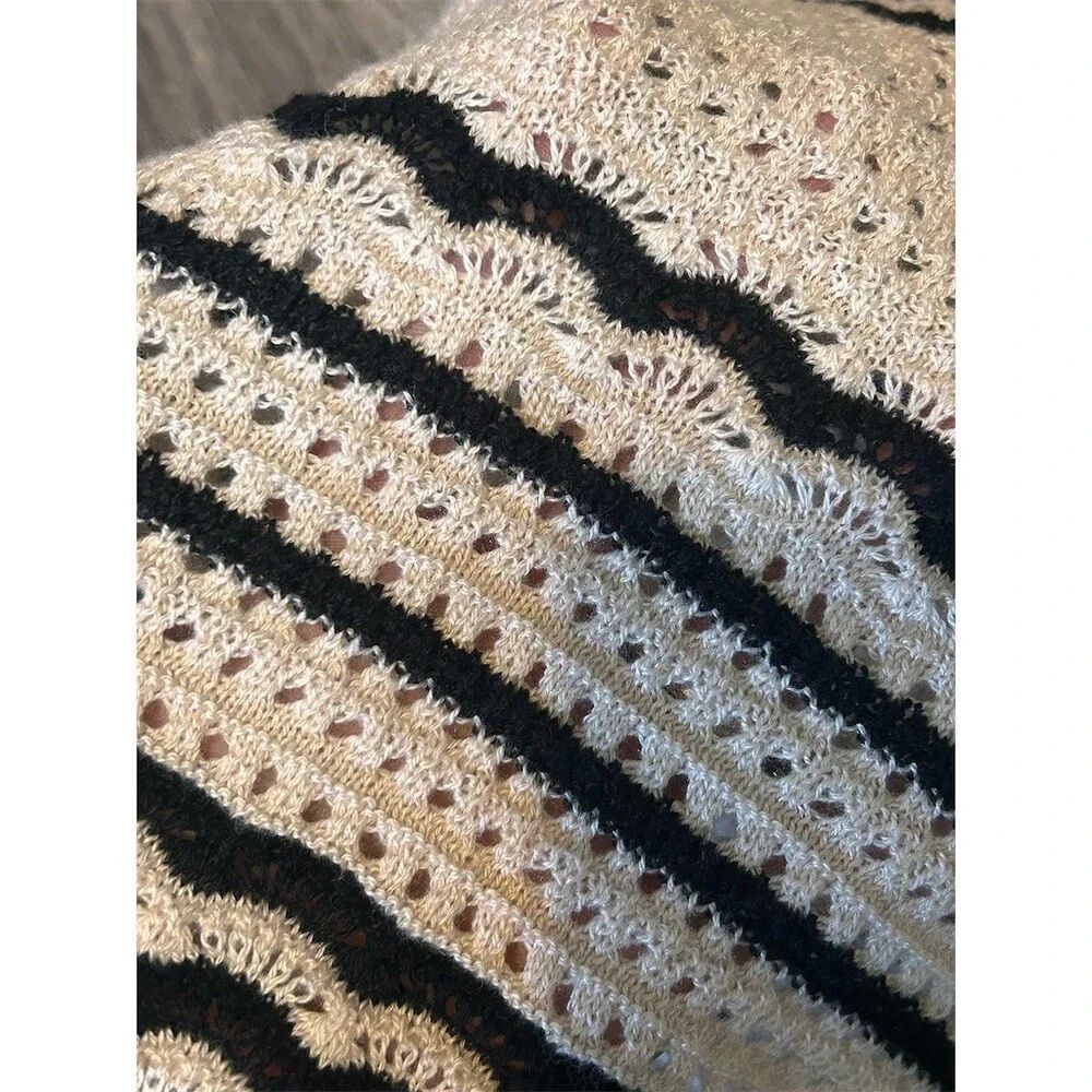 ASOS DESIGN Shorts Womens XS Beige Black Striped Beach Cover-Up Pull-On - Picture 3 of 6